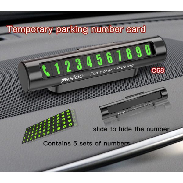 Yesido Protection Night Luminous Phone Number Card Temporary Parking Number Plate Online