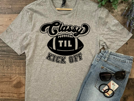 Classy Til Kick Off - Football Graphic Tee Shirt Cheap