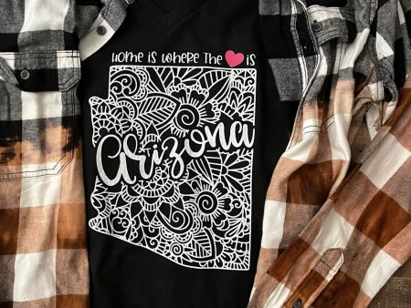 Home is Where the Heart is Choose your State Graphic Tee Shirt Discount