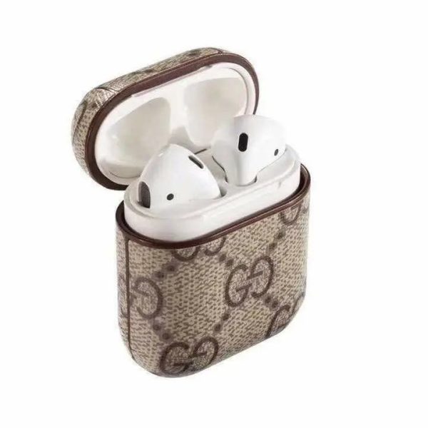 GUCCI Style AirPods 1 2 Classic Leather Protective Case on Sale