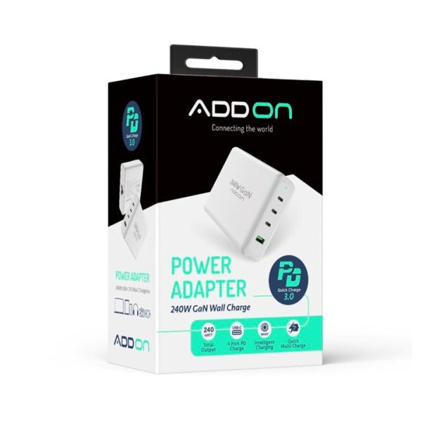 ADAPTADOR ADD ON DE PARED 240W GaN 4 PUERTOS on Sale